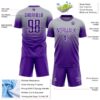 Custom Gray Purple-White Fade Fashion Sublimation Soccer Uniform Jersey