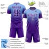 Custom Light Blue Purple-White Fade Fashion Sublimation Soccer Uniform Jersey