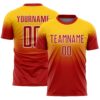 Custom Yellow Red-White Fade Fashion Sublimation Soccer Uniform Jersey