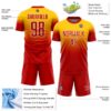 Custom Yellow Red-White Fade Fashion Sublimation Soccer Uniform Jersey