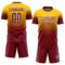 Custom Yellow Crimson-White Fade Fashion Sublimation Soccer Uniform Jersey