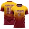 Custom Yellow Crimson-White Fade Fashion Sublimation Soccer Uniform Jersey