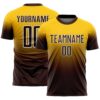 Custom Yellow Brown-White Fade Fashion Sublimation Soccer Uniform Jersey