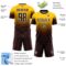 Custom Yellow Brown-White Fade Fashion Sublimation Soccer Uniform Jersey