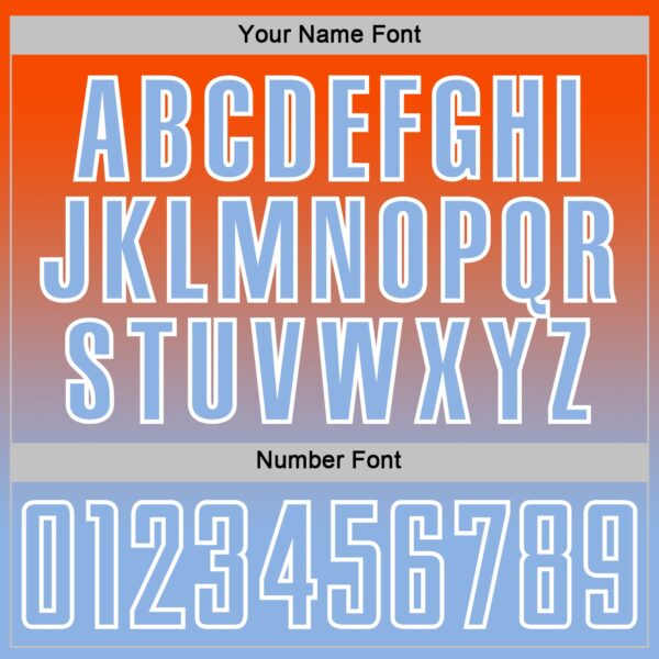 Custom Orange Light Blue-White Fade Fashion Sublimation Soccer Uniform Jersey