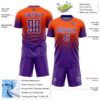 Custom Orange Purple-White Fade Fashion Sublimation Soccer Uniform Jersey