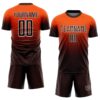 Custom Orange Brown-White Fade Fashion Sublimation Soccer Uniform Jersey