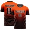 Custom Orange Brown-White Fade Fashion Sublimation Soccer Uniform Jersey