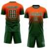 Custom Orange Green-White Fade Fashion Sublimation Soccer Uniform Jersey
