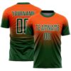 Custom Orange Green-White Fade Fashion Sublimation Soccer Uniform Jersey