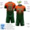 Custom Orange Green-White Fade Fashion Sublimation Soccer Uniform Jersey