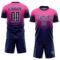 Custom Pink Navy-White Fade Fashion Sublimation Soccer Uniform Jersey