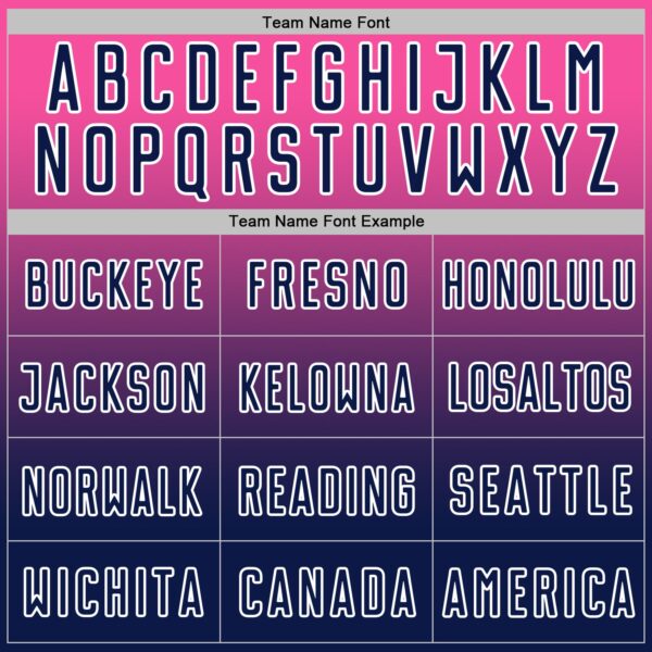 Custom Pink Navy-White Fade Fashion Sublimation Soccer Uniform Jersey