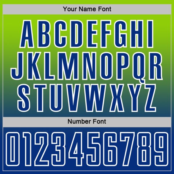 Custom Neon Green Royal-White Fade Fashion Sublimation Soccer Uniform Jersey