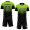 Custom Neon Green Black-White Fade Fashion Sublimation Soccer Uniform Jersey