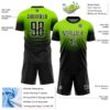 Custom Neon Green Black-White Fade Fashion Sublimation Soccer Uniform Jersey