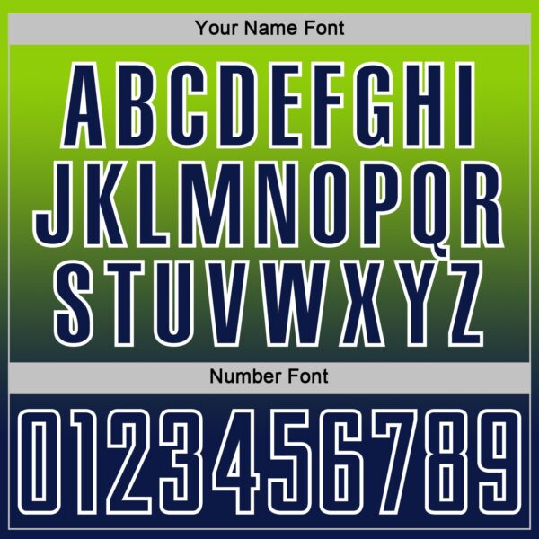 Custom Neon Green Navy-White Fade Fashion Sublimation Soccer Uniform Jersey