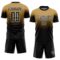Custom Old Gold Black-White Fade Fashion Sublimation Soccer Uniform Jersey