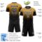 Custom Old Gold Black-White Fade Fashion Sublimation Soccer Uniform Jersey