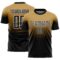 Custom Old Gold Black-White Fade Fashion Sublimation Soccer Uniform Jersey