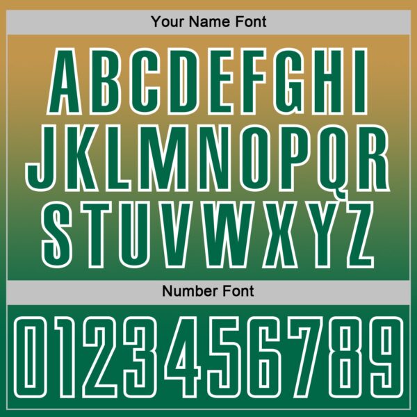 Custom Old Gold Kelly Green-White Fade Fashion Sublimation Soccer Uniform Jersey