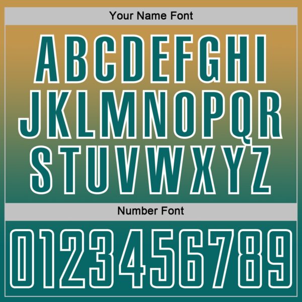 Custom Old Gold Teal-White Fade Fashion Sublimation Soccer Uniform Jersey