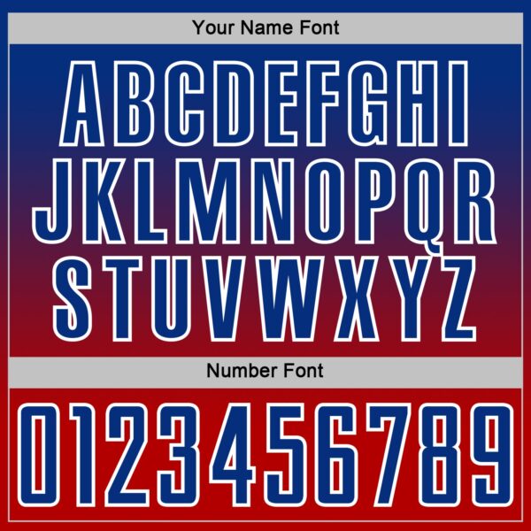 Custom Royal White-Red Fade Fashion Sublimation Soccer Uniform Jersey