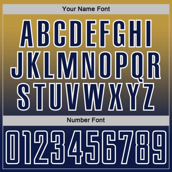 Custom Old Gold Navy-White Fade Fashion Sublimation Soccer Uniform Jersey