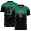 Custom Kelly Green Black-White Fade Fashion Sublimation Soccer Uniform Jersey