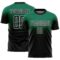 Custom Kelly Green Black-White Fade Fashion Sublimation Soccer Uniform Jersey