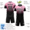 Custom Light Pink Black-White Fade Fashion Sublimation Soccer Uniform Jersey