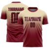 Custom Cream Crimson-Black Fade Fashion Sublimation Soccer Uniform Jersey
