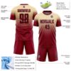Custom Cream Crimson-Black Fade Fashion Sublimation Soccer Uniform Jersey