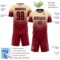 Custom Cream Crimson-Black Fade Fashion Sublimation Soccer Uniform Jersey