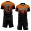Custom Bay Orange Black-White Fade Fashion Sublimation Soccer Uniform Jersey