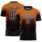 Custom Bay Orange Black-White Fade Fashion Sublimation Soccer Uniform Jersey