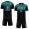 Custom Teal Black-White Fade Fashion Sublimation Soccer Uniform Jersey