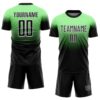 Custom Pea Green Black-White Fade Fashion Sublimation Soccer Uniform Jersey