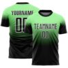 Custom Pea Green Black-White Fade Fashion Sublimation Soccer Uniform Jersey
