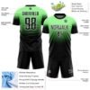 Custom Pea Green Black-White Fade Fashion Sublimation Soccer Uniform Jersey