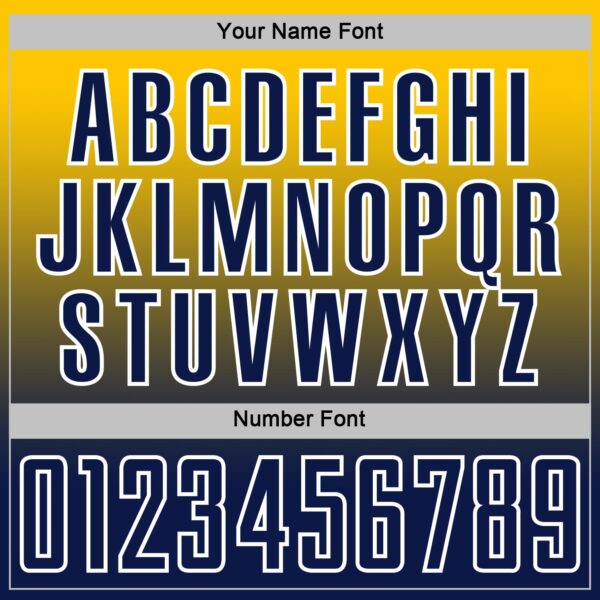 Custom Yellow Navy-White Fade Fashion Sublimation Soccer Uniform Jersey