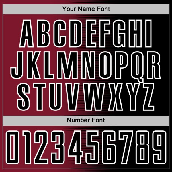 Custom Black White-Crimson Gradient Line Sublimation Soccer Uniform Jersey