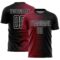 Custom Black White-Crimson Gradient Line Sublimation Soccer Uniform Jersey