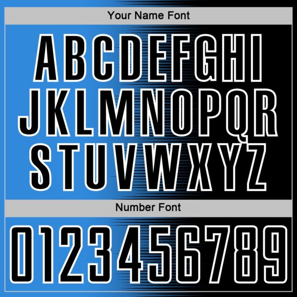 Custom Black White-Powder Blue Gradient Line Sublimation Soccer Uniform Jersey