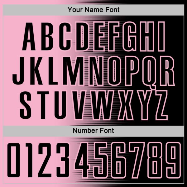 Custom Black Light Pink Gradient Line Sublimation Soccer Uniform Jersey