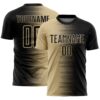 Custom Black Vegas Gold Gradient Line Sublimation Soccer Uniform Jersey