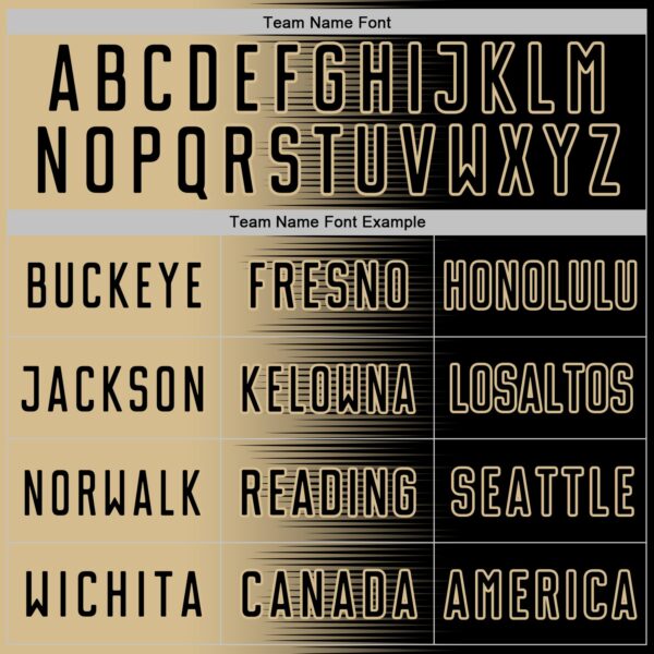 Custom Black Vegas Gold Gradient Line Sublimation Soccer Uniform Jersey