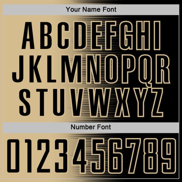 Custom Black Vegas Gold Gradient Line Sublimation Soccer Uniform Jersey