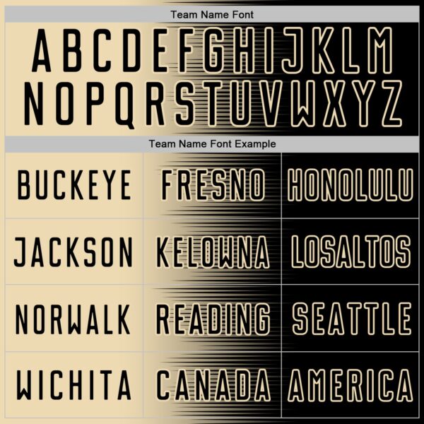 Custom Black Cream Gradient Line Sublimation Soccer Uniform Jersey