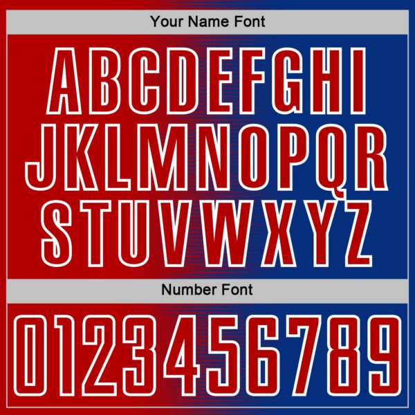 Custom Royal Red-White Gradient Line Sublimation Soccer Uniform Jersey